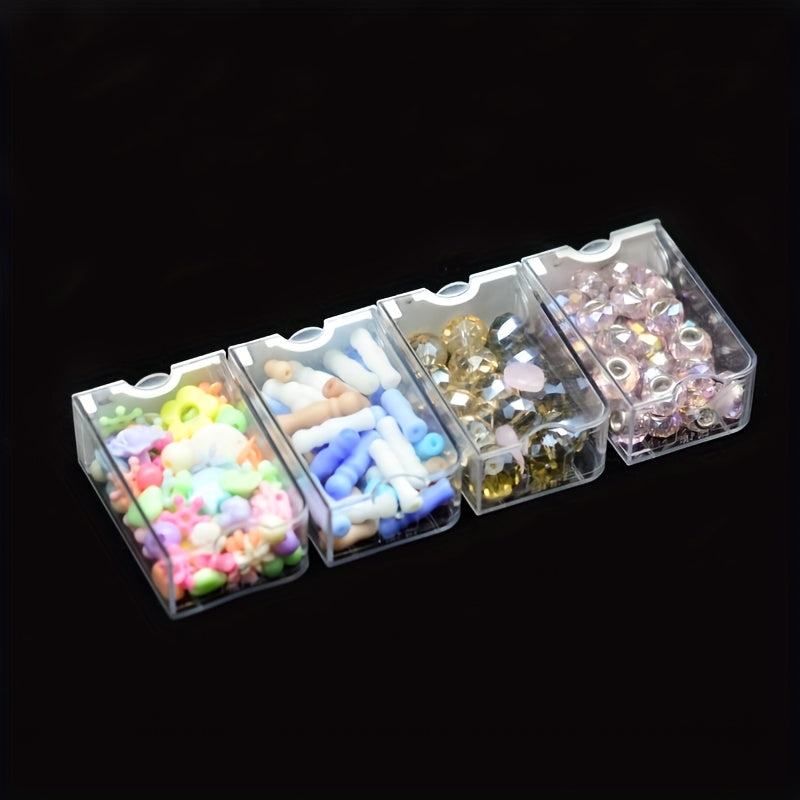 DIY 18pcs & 30pcs Transparent Plastic Storage Box Set - Ultra-High Visibility, Stackable, Space-Saving Solution for Hair Accessories, Jewelry, DIY Beads, Hardware & Craft Supplies - Multifunctional, Lightweight Organizer Box for Organization, Storage and