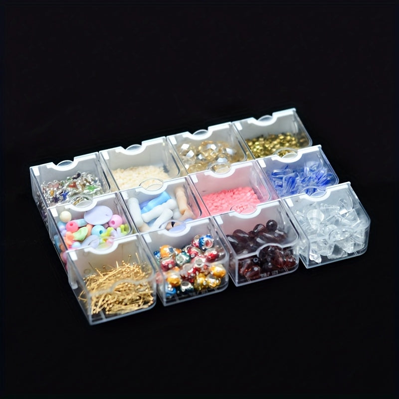 DIY 18pcs & 30pcs Transparent Plastic Storage Box Set - Ultra-High Visibility, Stackable, Space-Saving Solution for Hair Accessories, Jewelry, DIY Beads, Hardware & Craft Supplies - Multifunctional, Lightweight Organizer Box for Organization, Storage and