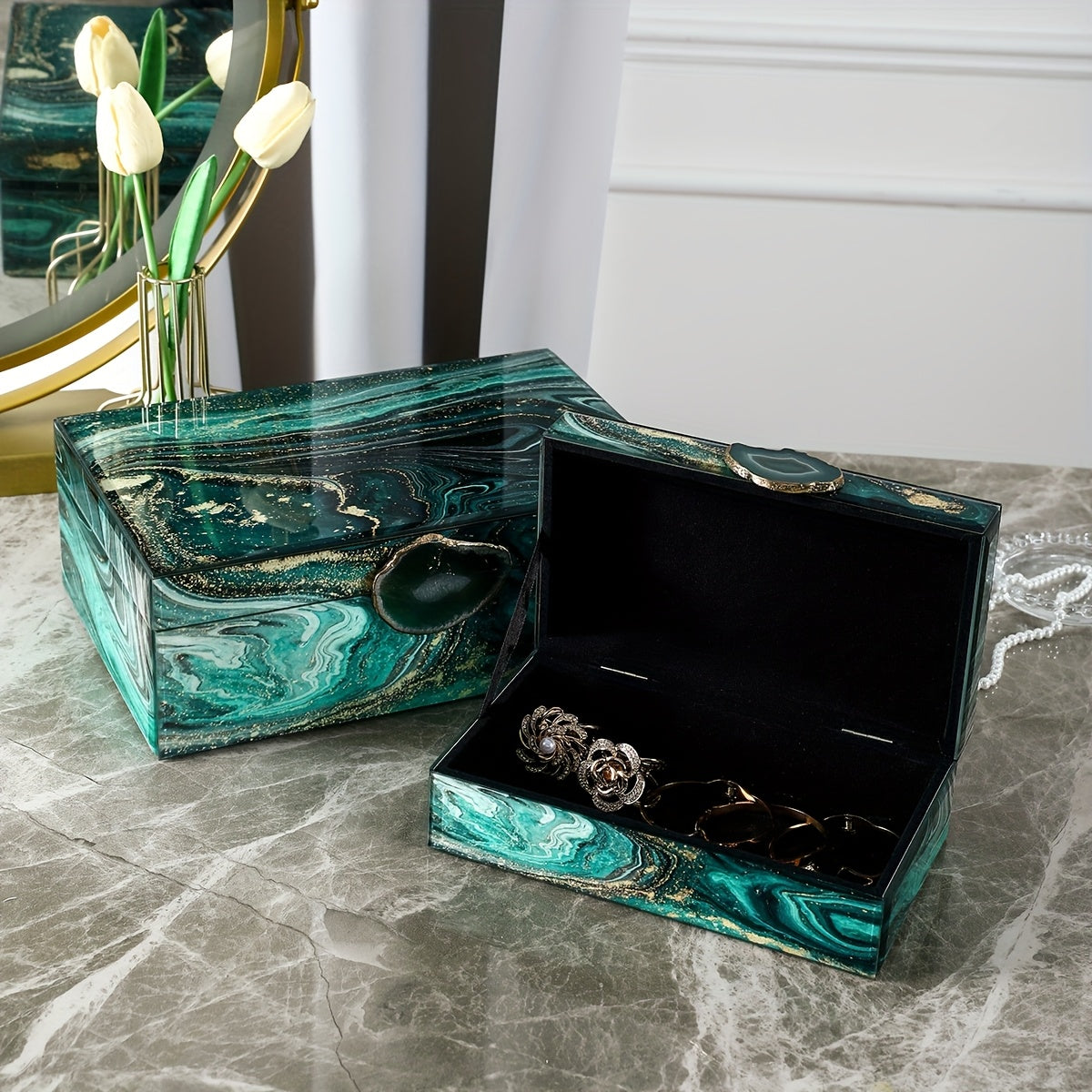 Accessories jewelry box, storage box, jewelry case, cosmetic box, tool box, glass box, high-end box, fashionable accessories, household items, household box, Jewelry Boxes