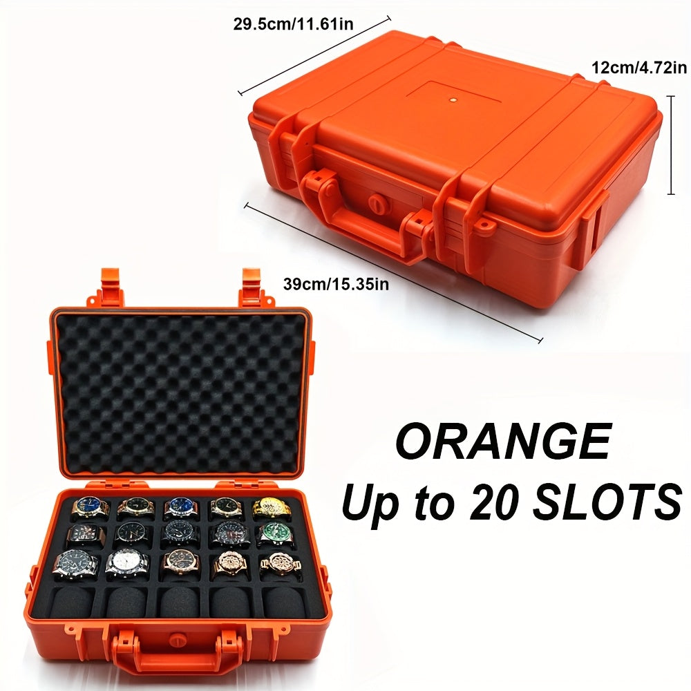 1pc Watch And Jewelry Storage Box, Portable Case, Made of High-Quality PP/ABS Material, Protective Case, Waterproof And Dustproof, Pressure-Resistant And Drop-Resistant, Designed with 4/12/20 Slots, Essential for Organizing Watches And Jewelry, Suitable
