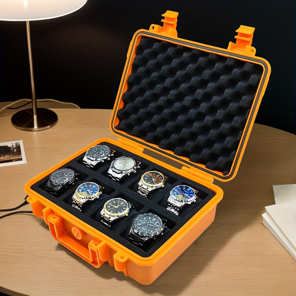 Premium Watch and Jewelry Storage Case, Protective Box, Multifunctional Wristwatch Jewelry Organizer Suitcase, Durable Hard Shell Design, Shockproof and Dustproof, Suitable for Store Display, Home Storage, Business Travel