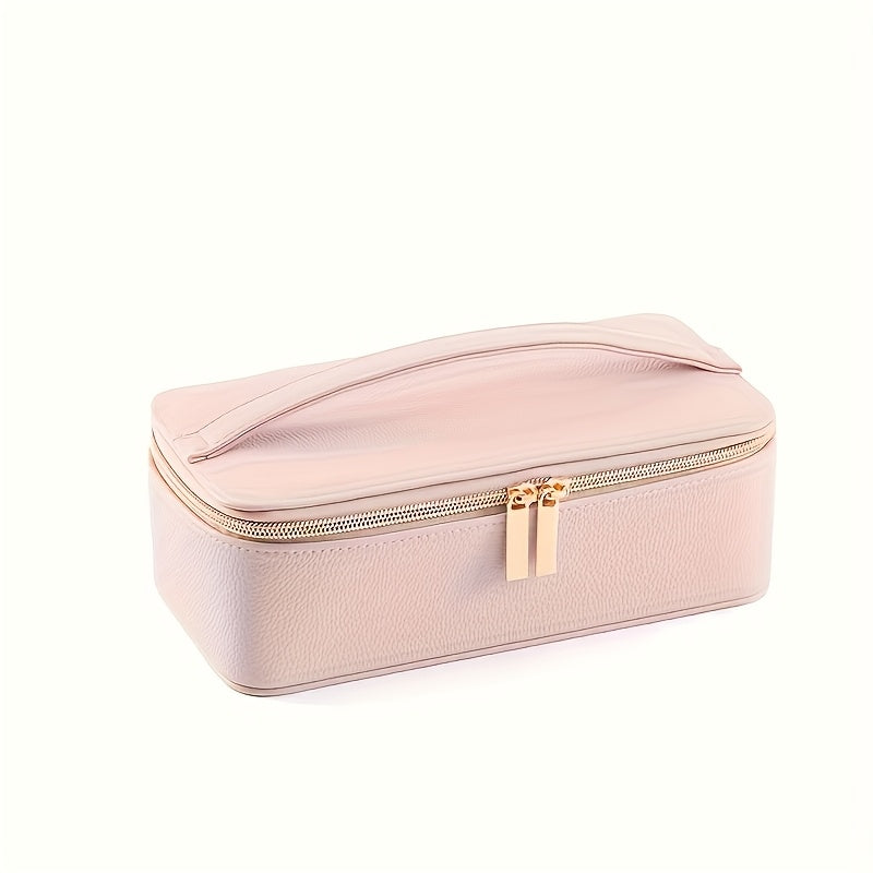 Elegant Black Faux Leather Jewelry Organizer with Zipper Closure - Large, Multi-Compartment Design for Necklaces, Earrings, Bracelets, Rings - Perfect Gift for Women, Travel, Home, or Dorm Use - Ideal for Christmas, Valentine'S Day, Mother'S Day,