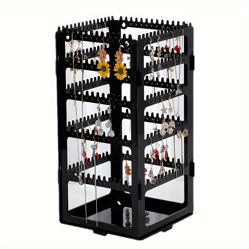 360 ° Rotating Jewelry Storage Stand - Multi functional Earrings, Necklaces, and Accessories Display Stand - Buckled Portable Storage Solution, Available for 15 Festivals.