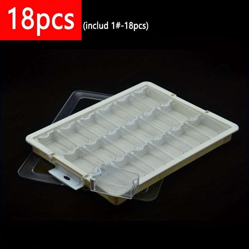 DIY 18pcs & 30pcs Transparent Plastic Storage Box Set - Ultra-High Visibility, Stackable, Space-Saving Solution for Hair Accessories, Jewelry, DIY Beads, Hardware & Craft Supplies - Multifunctional, Lightweight Organizer Box for Organization, Storage and