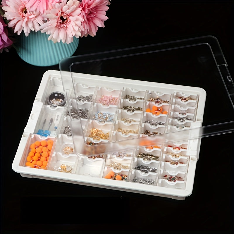 DIY 18pcs & 30pcs Transparent Plastic Storage Box Set - Ultra-High Visibility, Stackable, Space-Saving Solution for Hair Accessories, Jewelry, DIY Beads, Hardware & Craft Supplies - Multifunctional, Lightweight Organizer Box for Organization, Storage and