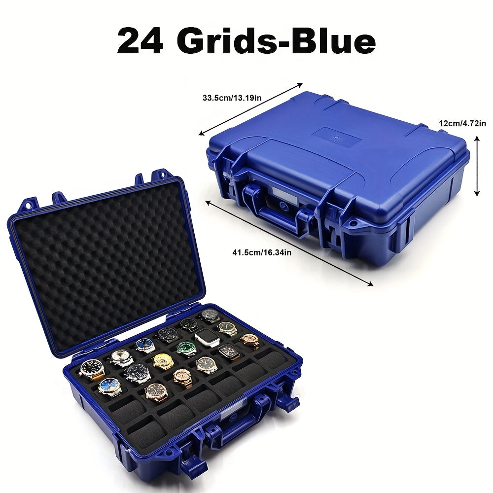 Premium Watch and Jewelry Storage Case, Protective Box, Multifunctional Wristwatch Jewelry Organizer Suitcase, Durable Hard Shell Design, Shockproof and Dustproof, Suitable for Store Display, Home Storage, Business Travel
