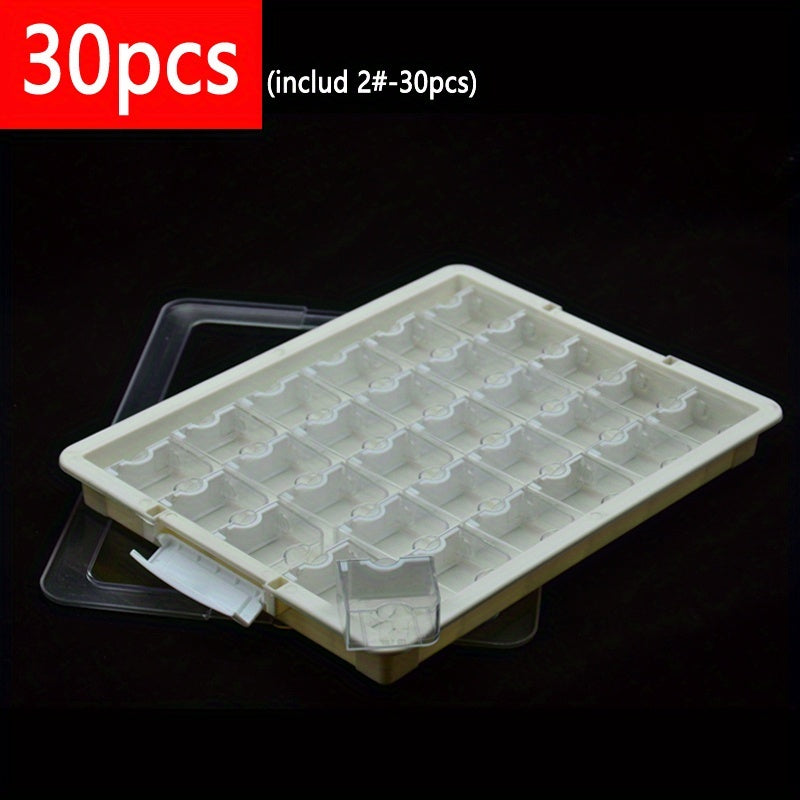 DIY 18pcs & 30pcs Transparent Plastic Storage Box Set - Ultra-High Visibility, Stackable, Space-Saving Solution for Hair Accessories, Jewelry, DIY Beads, Hardware & Craft Supplies - Multifunctional, Lightweight Organizer Box for Organization, Storage and