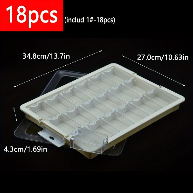 DIY 18pcs & 30pcs Transparent Plastic Storage Box Set - Ultra-High Visibility, Stackable, Space-Saving Solution for Hair Accessories, Jewelry, DIY Beads, Hardware & Craft Supplies - Multifunctional, Lightweight Organizer Box for Organization, Storage and