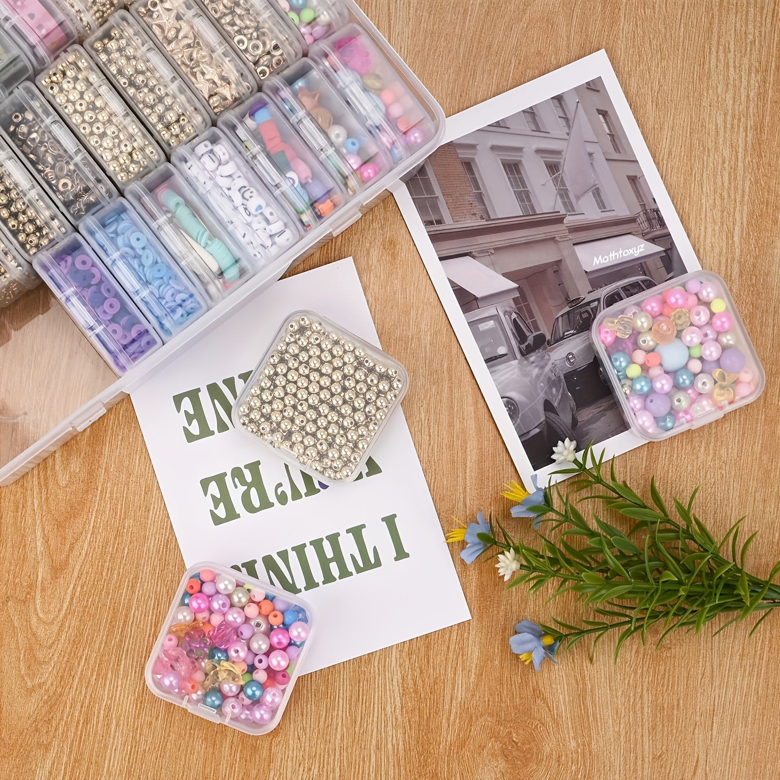 Transparent 30pcs Plastic Bead Storage Box Set - Portable Travel Case for Jewelry, Crafts, and Small Items - DIY Beading and Jewelry Making Supplies