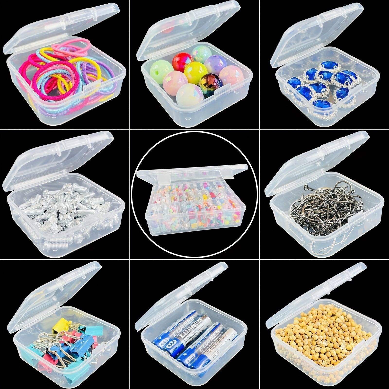 Transparent 30pcs Plastic Bead Storage Box Set - Portable Travel Case for Jewelry, Crafts, and Small Items - DIY Beading and Jewelry Making Supplies