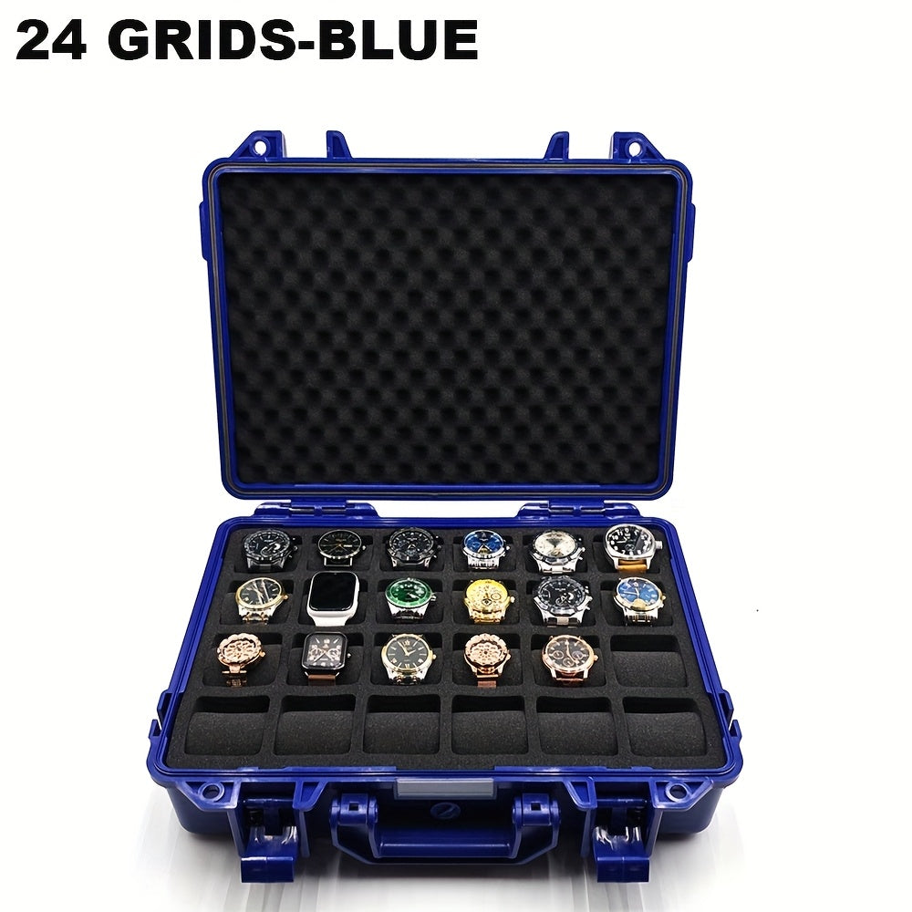 Premium Watch and Jewelry Storage Case, Protective Box, Multifunctional Wristwatch Jewelry Organizer Suitcase, Durable Hard Shell Design, Shockproof and Dustproof, Suitable for Store Display, Home Storage, Business Travel