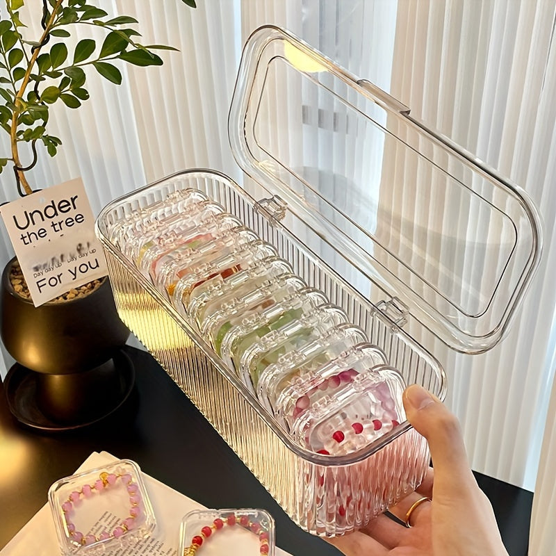 Bead Storage Box Set, Portable Jewelry Organizer, Perfect for Bracelets, Necklaces, with Dust-Proof Lid, Ideal for Storing Bangles& Jewelry