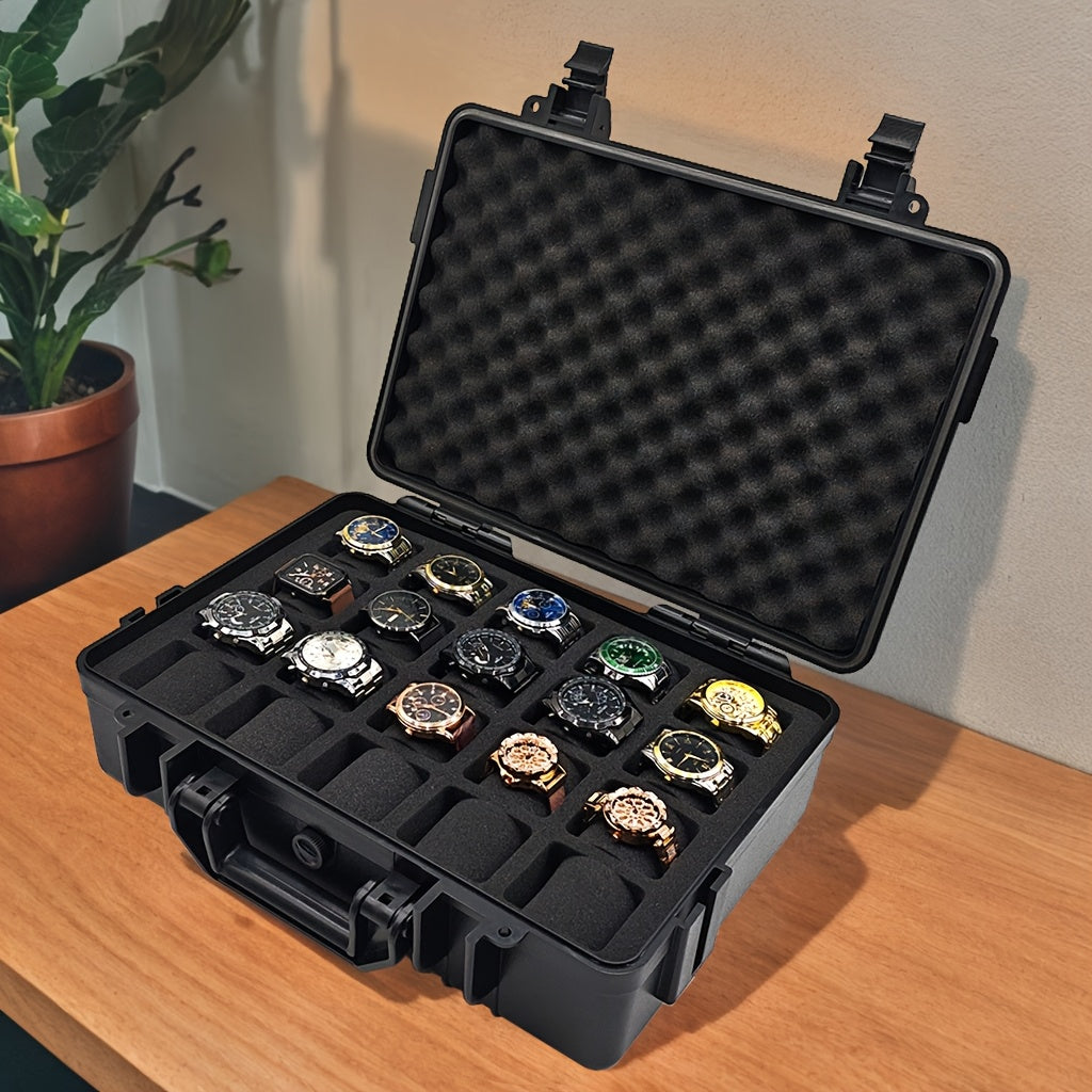 1pc Watch And Jewelry Storage Box, Portable Case, Made of High-Quality PP/ABS Material, Protective Case, Waterproof And Dustproof, Pressure-Resistant And Drop-Resistant, Designed with 4/12/20 Slots, Essential for Organizing Watches And Jewelry, Suitable