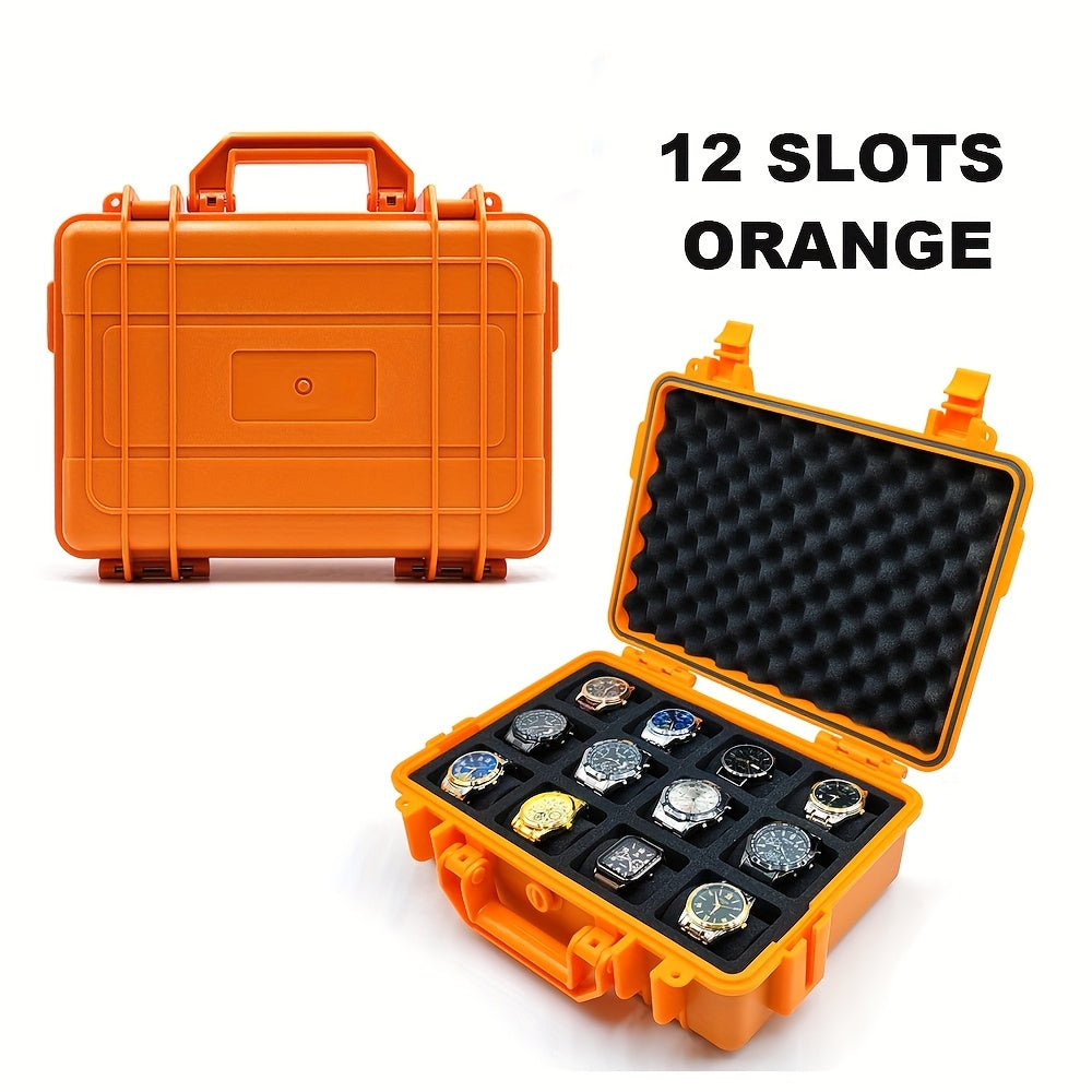 1pc Premium Watch Jewelry Storage Box, Protective Case, Portable ABS/PP Material Watch And Jewelry Storage Box, Suitcase, Pressure-Resistant And Drop-Proof, Waterproof And Dustproof. Large Capacity with Designs for Up to 12/20/30 Slots. Available in Blue,