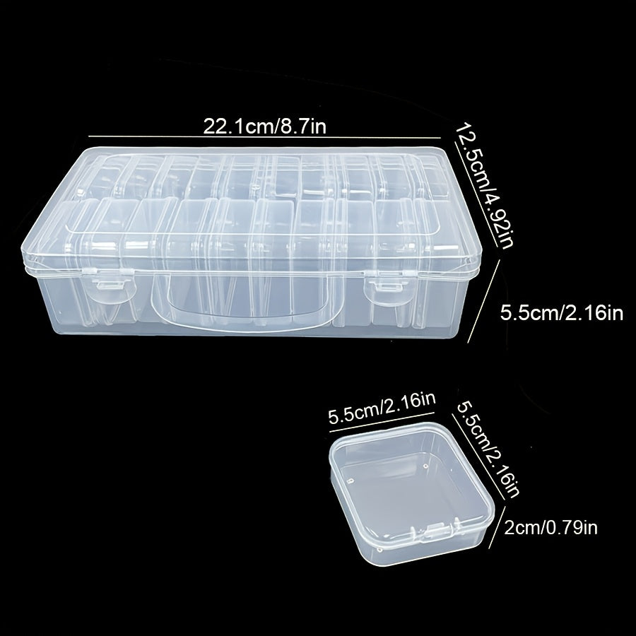 Transparent 30pcs Plastic Bead Storage Box Set - Portable Travel Case for Jewelry, Crafts, and Small Items - DIY Beading and Jewelry Making Supplies