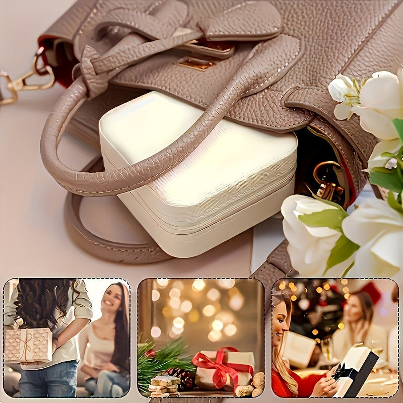 12pcs Faux Leather Jewelry Organizer Box in Three Colors, Portable Earring Storage Case, Perfect for Travel and Everyday Use, Includes Bridesmaid Proposal Gift Set, Suitable for Valentine's Day and New Year, Jewelry Boxes