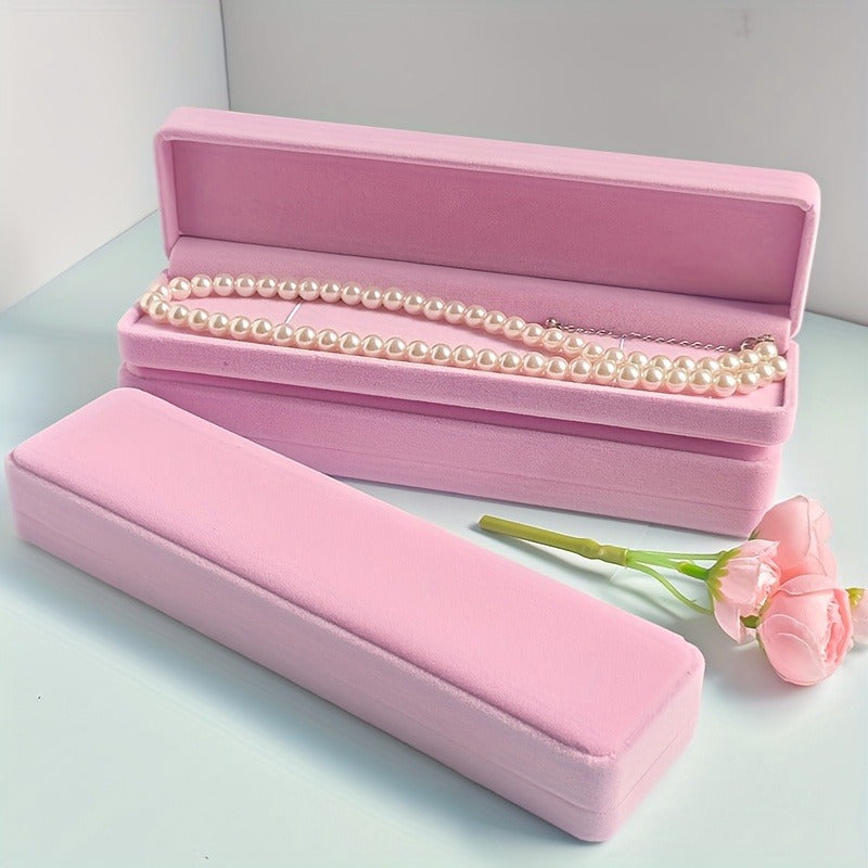 12pcs Premium Velvet Rectangular Necklace Box, Durable Jewelry Storage Case, Gift Packaging Box for Necklaces, Bracelets, Watch Straps, Pendants, Hairpins, Valentine's Day or Wedding Gift Box, Dustproof Jewelry Organizer