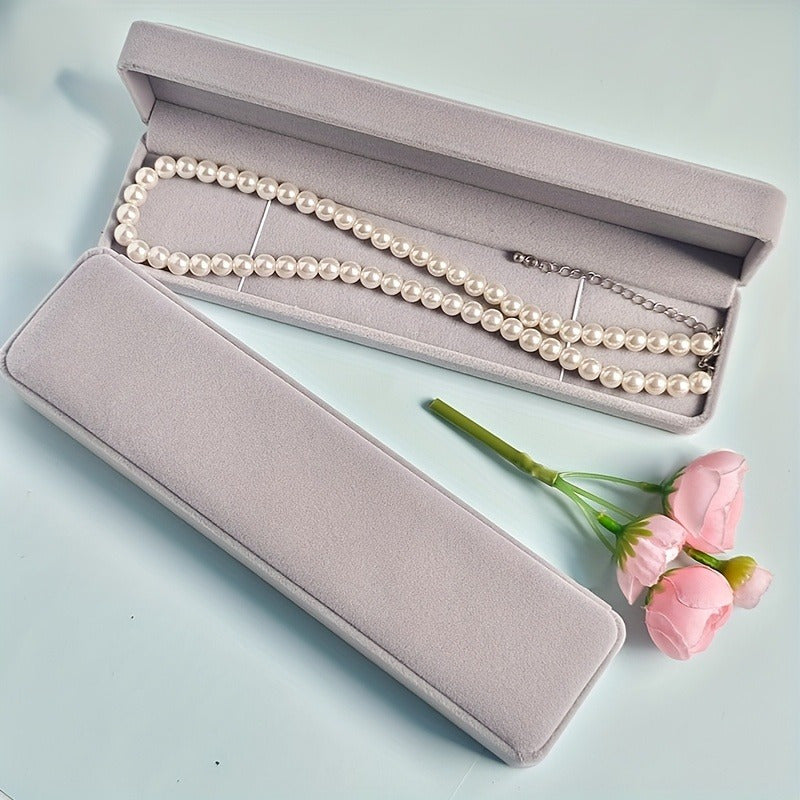 12pcs Premium Velvet Rectangular Necklace Box, Durable Jewelry Storage Case, Gift Packaging Box for Necklaces, Bracelets, Watch Straps, Pendants, Hairpins, Valentine's Day or Wedding Gift Box, Dustproof Jewelry Organizer