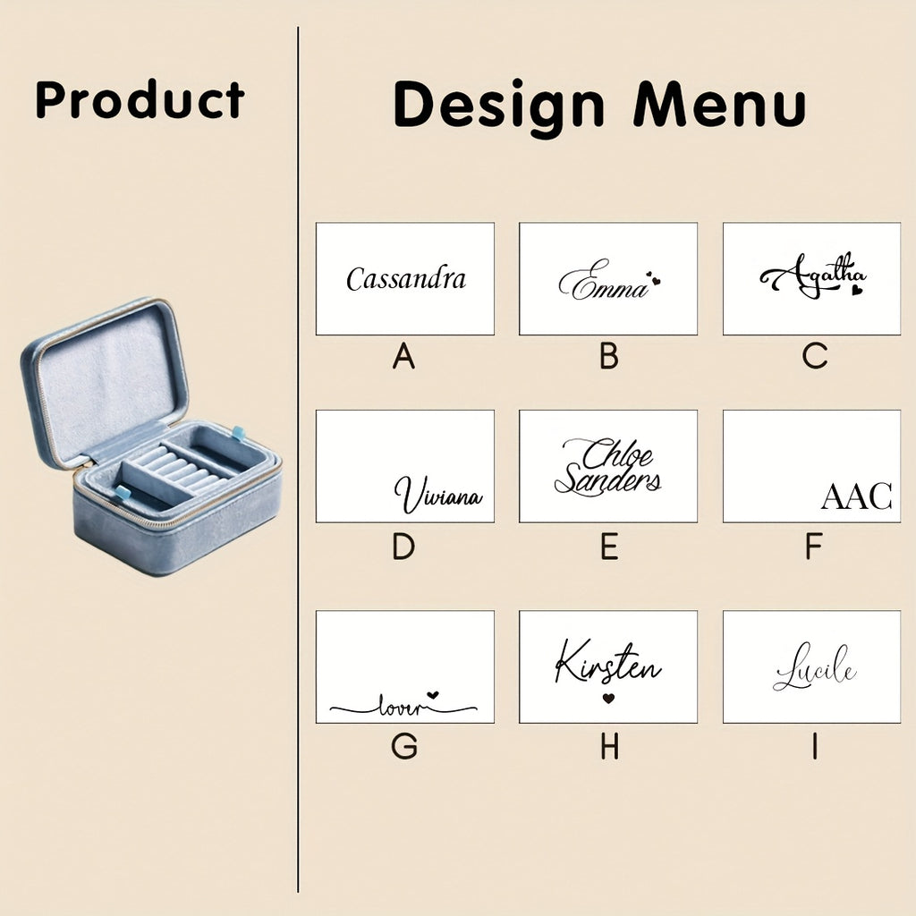 Personalized Velvet Jewelry Organizer Display Travel Custom Portable Jewellery Storage Case Ring Boxes with Logo gift, Jewelry Boxes