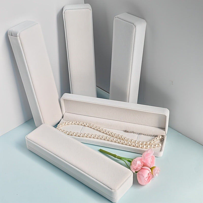 12pcs Premium Velvet Rectangular Necklace Box, Durable Jewelry Storage Case, Gift Packaging Box for Necklaces, Bracelets, Watch Straps, Pendants, Hairpins, Valentine's Day or Wedding Gift Box, Dustproof Jewelry Organizer