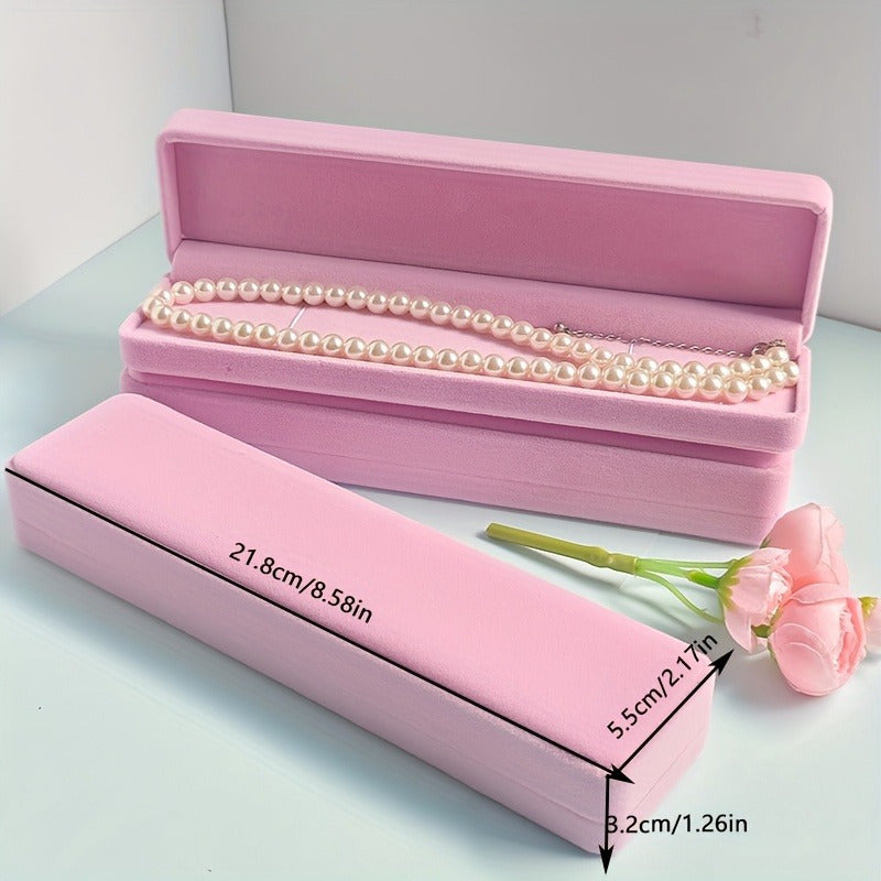 12pcs Premium Velvet Rectangular Necklace Box, Durable Jewelry Storage Case, Gift Packaging Box for Necklaces, Bracelets, Watch Straps, Pendants, Hairpins, Valentine's Day or Wedding Gift Box, Dustproof Jewelry Organizer