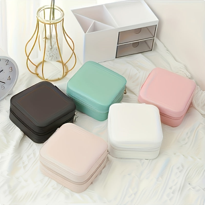 12pcs Faux Leather Jewelry Organizer Box in Three Colors, Portable Earring Storage Case, Perfect for Travel and Everyday Use, Includes Bridesmaid Proposal Gift Set, Suitable for Valentine's Day and New Year, Jewelry Boxes