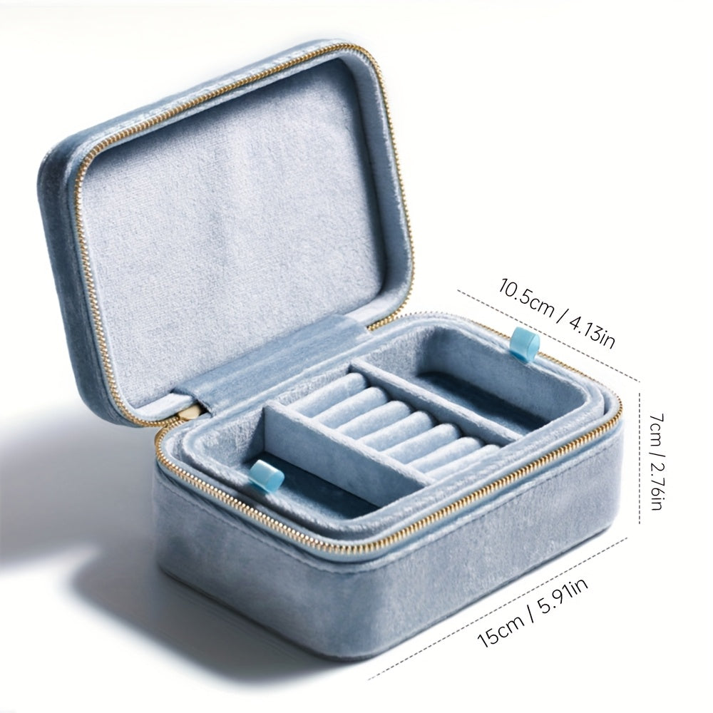 Personalized Velvet Jewelry Organizer Display Travel Custom Portable Jewellery Storage Case Ring Boxes with Logo gift, Jewelry Boxes