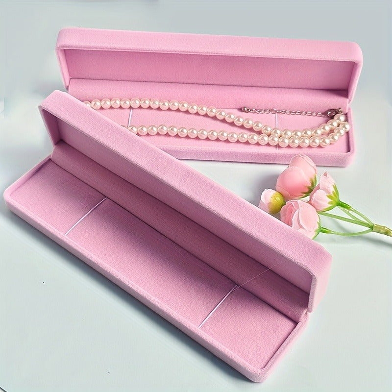12pcs Premium Velvet Rectangular Necklace Box, Durable Jewelry Storage Case, Gift Packaging Box for Necklaces, Bracelets, Watch Straps, Pendants, Hairpins, Valentine's Day or Wedding Gift Box, Dustproof Jewelry Organizer