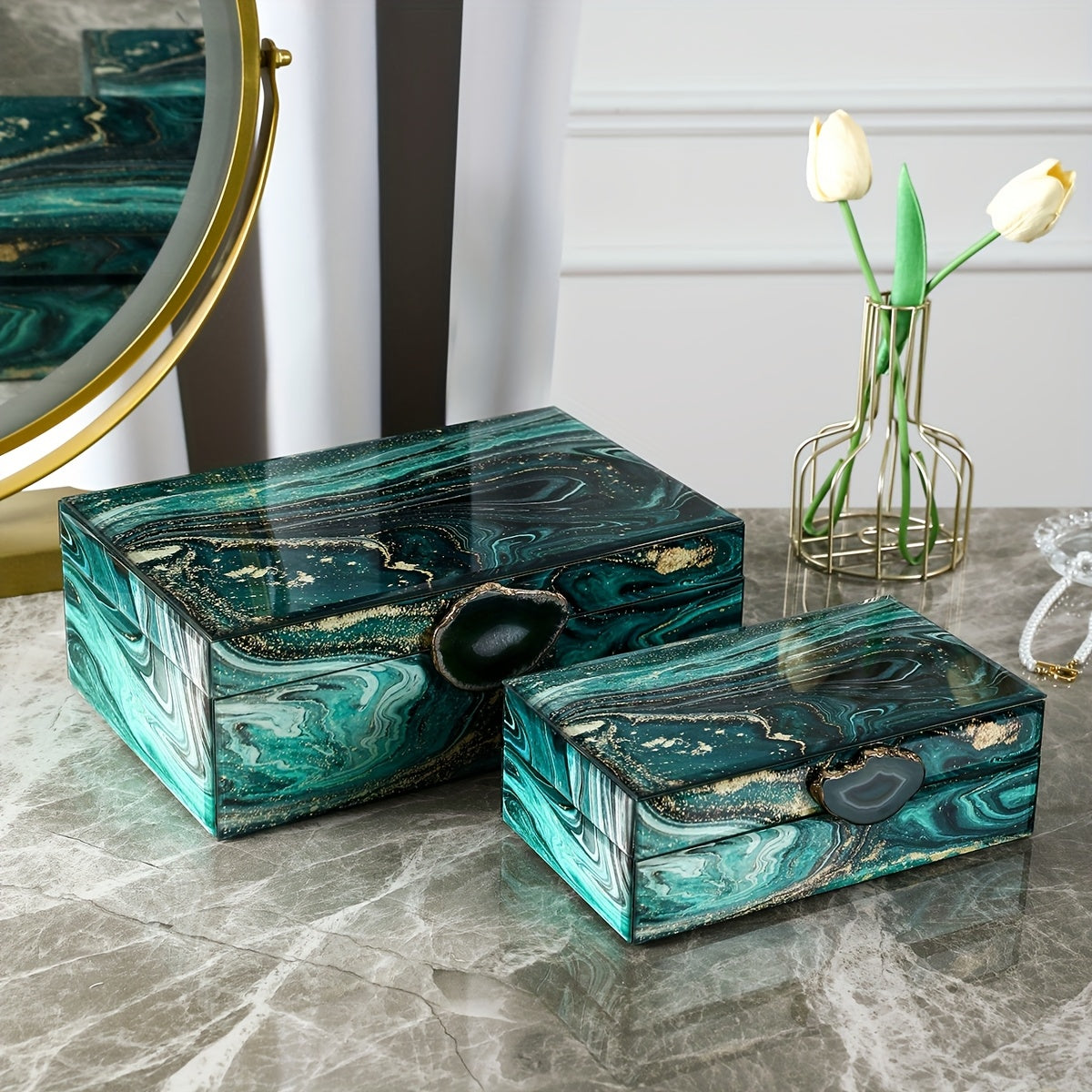 Accessories jewelry box, storage box, jewelry case, cosmetic box, tool box, glass box, high-end box, fashionable accessories, household items, household box, Jewelry Boxes