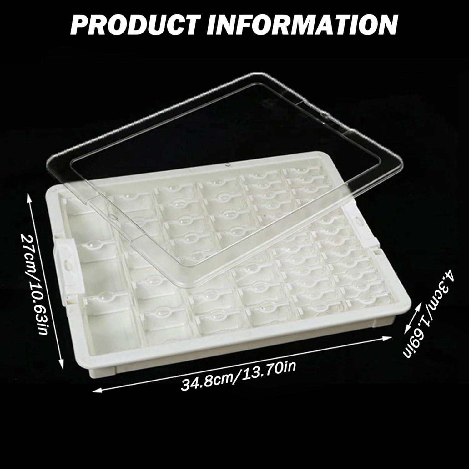 1 Set Bead Storage Solutions Includes 50 Clear Removable Bead Storage Containers with Snap Shut Lid, Plastic Bead Organizer Box for Nail Art Rhinestone Jewelry, Jewelry Organizer Box