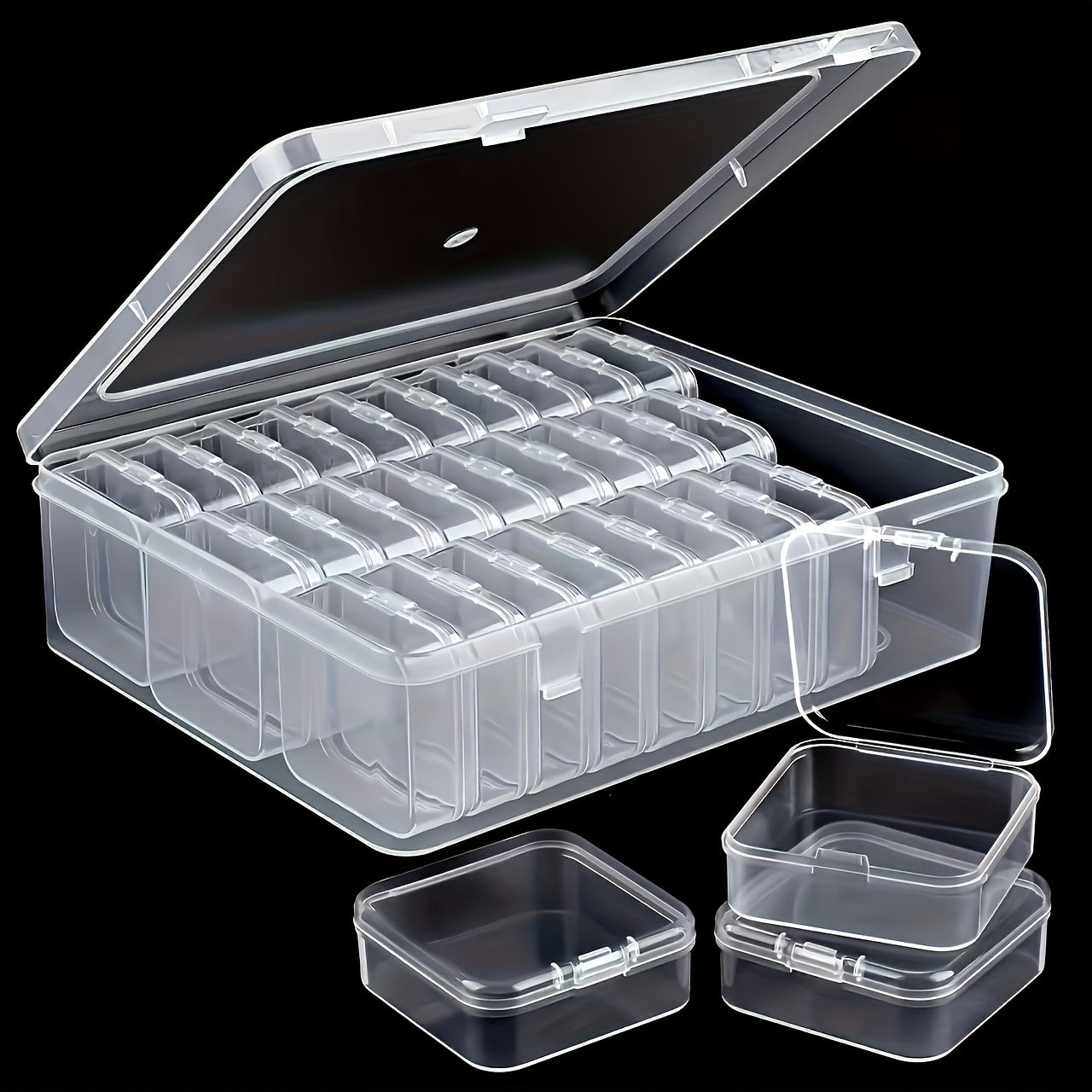 Transparent Plastic Storage Box - Suitable for Beads, Jewelry and Crafts - Durable Organizing Solution, Perfect Gift for Yourself, Jewelry Box, String Storage Box, Transparent Plastic Small Square Box for Storage, 37 Festive Gifts for Family, Best