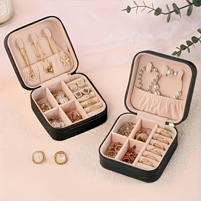 12pcs Faux Leather Jewelry Organizer Box in Three Colors, Portable Earring Storage Case, Perfect for Travel and Everyday Use, Includes Bridesmaid Proposal Gift Set, Suitable for Valentine's Day and New Year, Jewelry Boxes